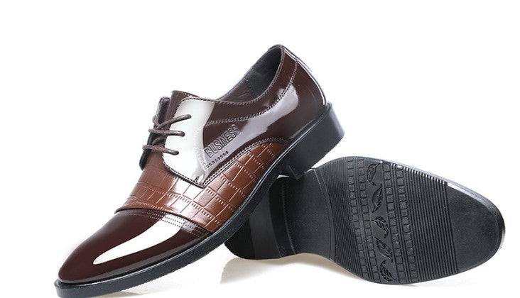 Pattern autumn men's pointed business dress shoes leather men's shoes single shoes shoes men