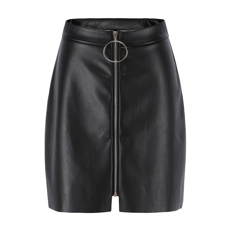 European And American Leather Skirt High Waist Skirt Women