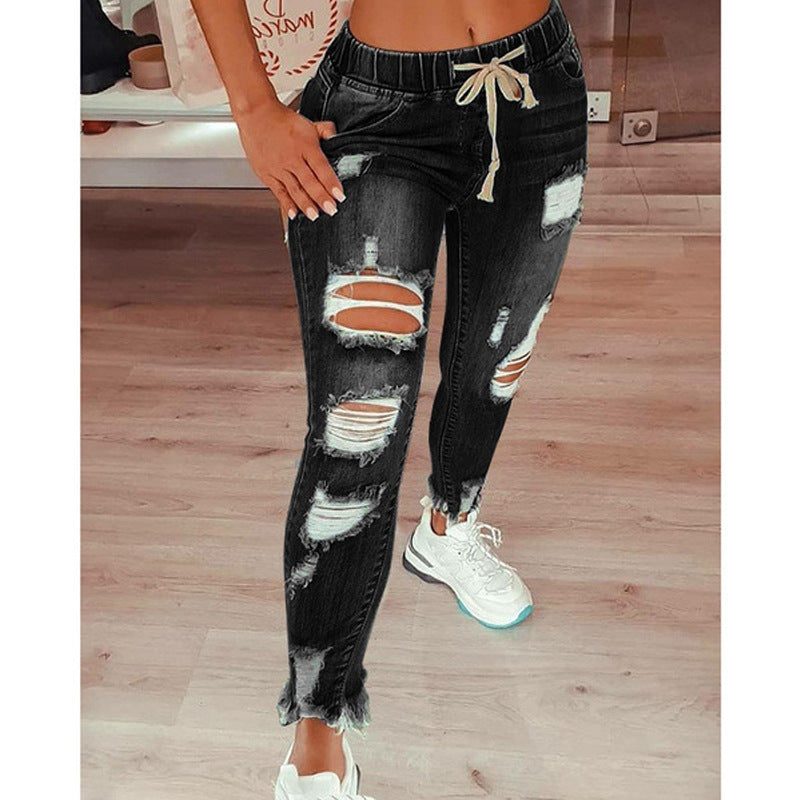 Hot Selling European And American Women'S Jeans Slim Slimming Women'S Jeans Trousers