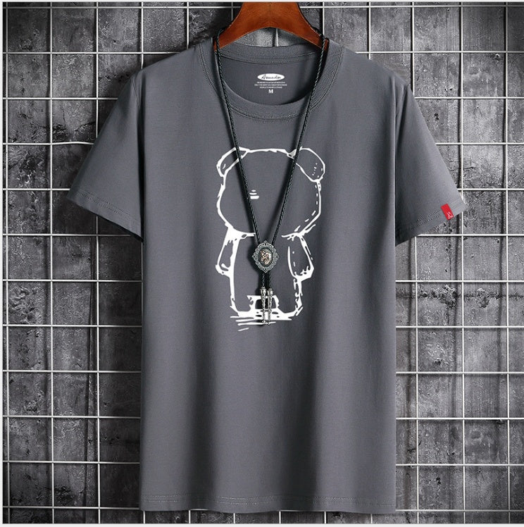 Mens Casual Bear Anime T Shirt