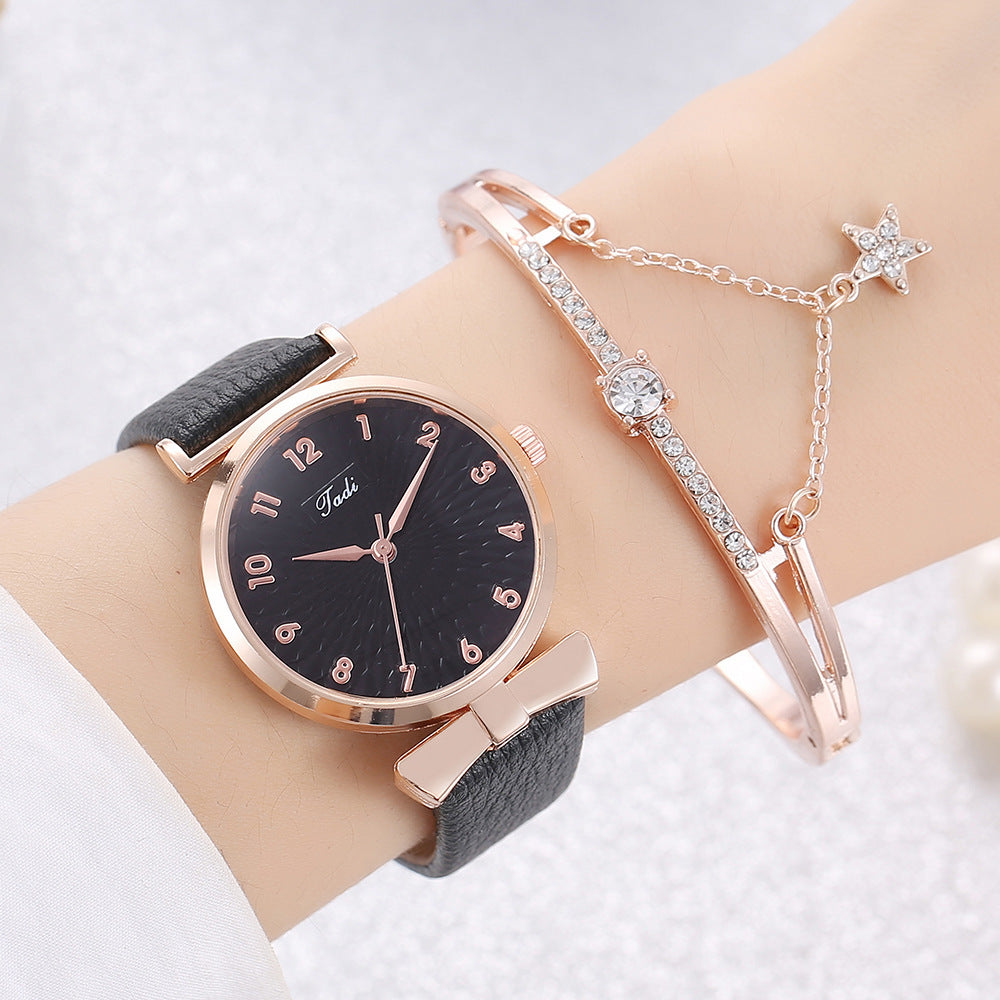 Watch Female Student New Watch Set Fashion Literal Drainage Product Bracelet Set Watch