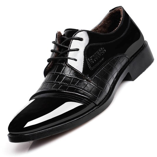 Pattern autumn men's pointed business dress shoes leather men's shoes single shoes shoes men