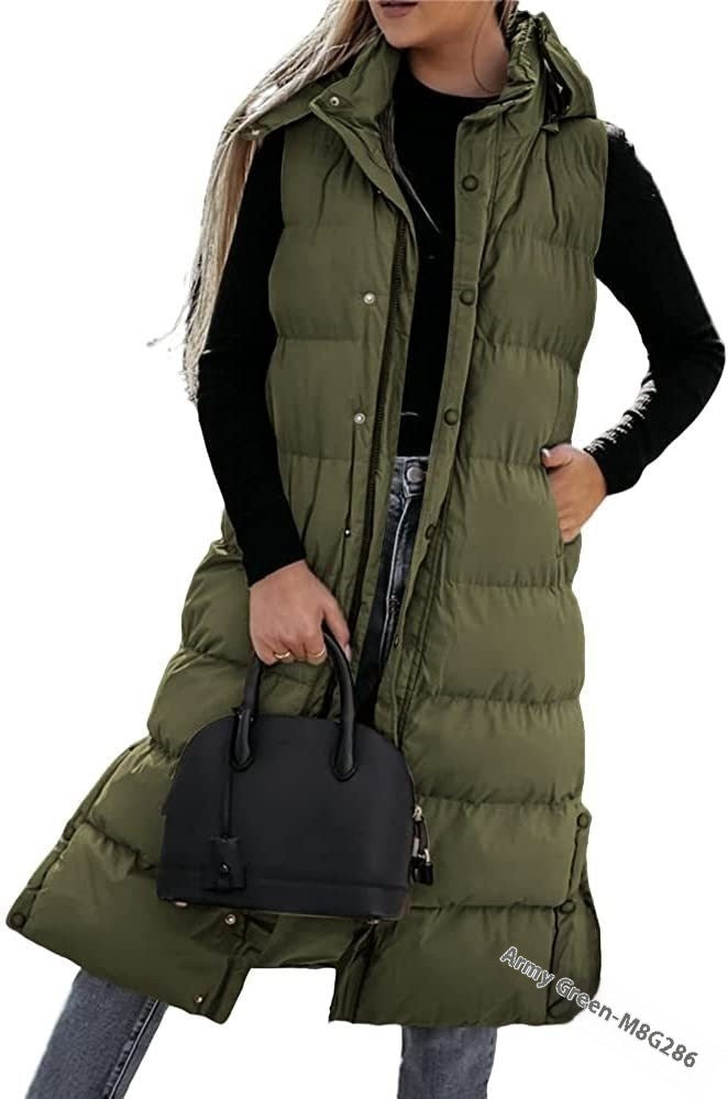 Women's Casual Mid-length Vest Zipper Single-breasted Jacket