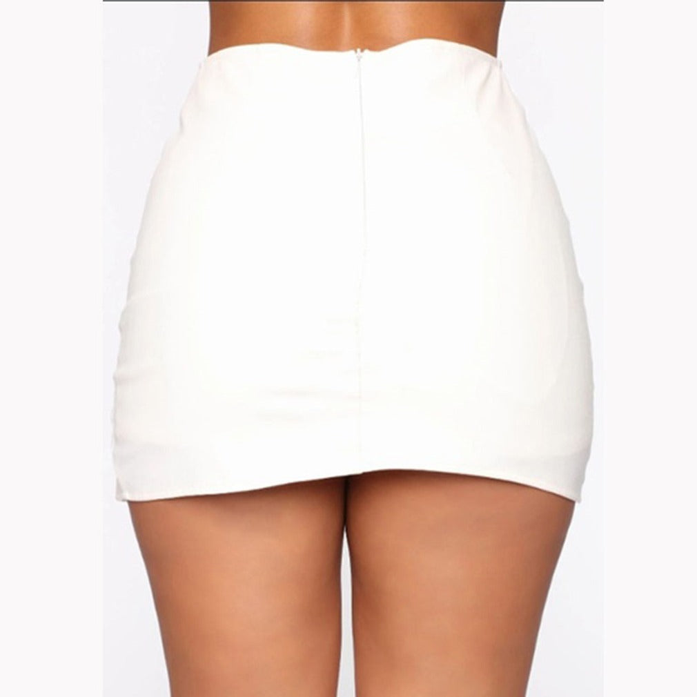 Summer Women's Fashion Short Skirt Solid Color