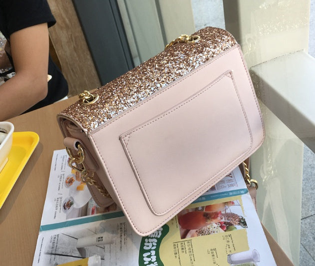 Women's Tote Bag Fashion Sequined Small Square Lady PU Fashion Hand bag