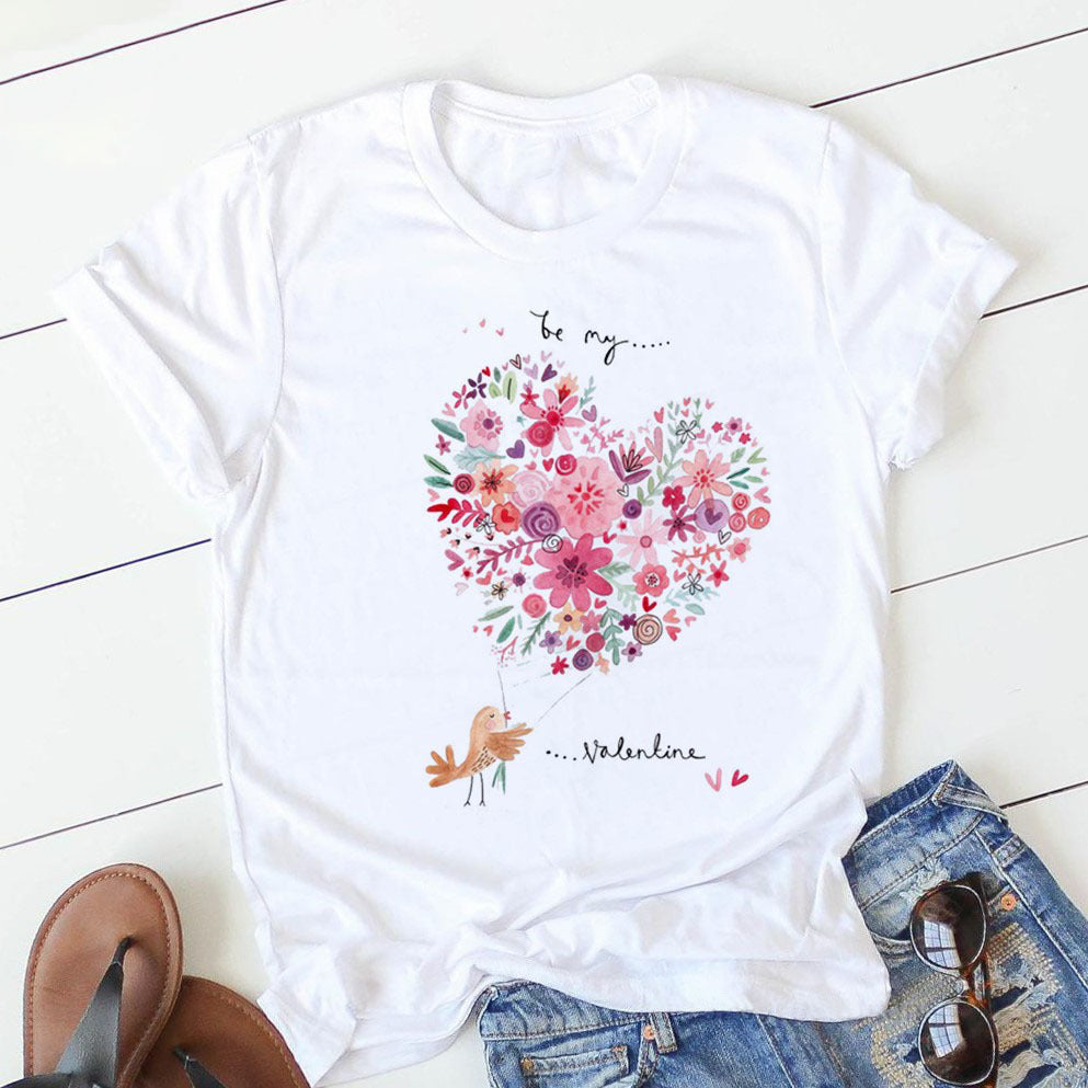 Personalized Letter Print Ladies T-shirt