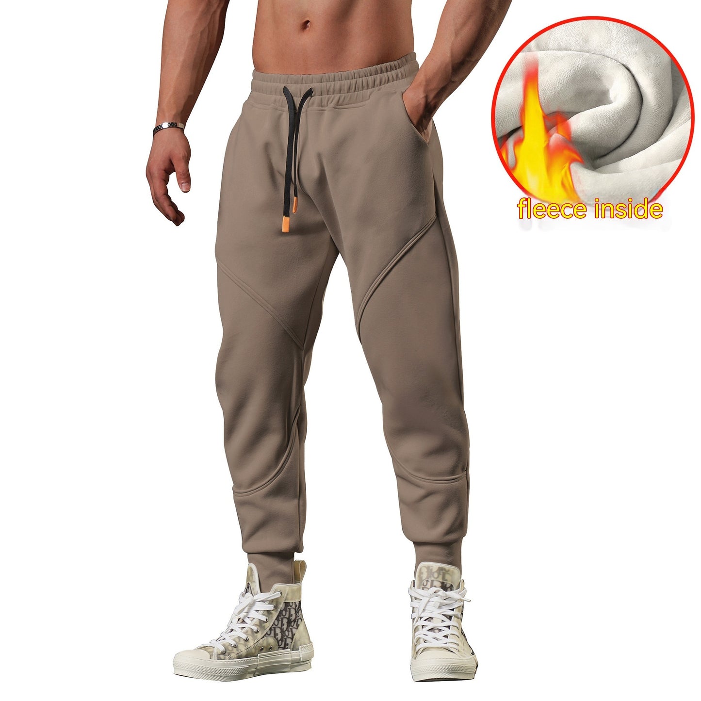 Warm Leisure Outdoor Track Sweatpants Men's Loose Tappered