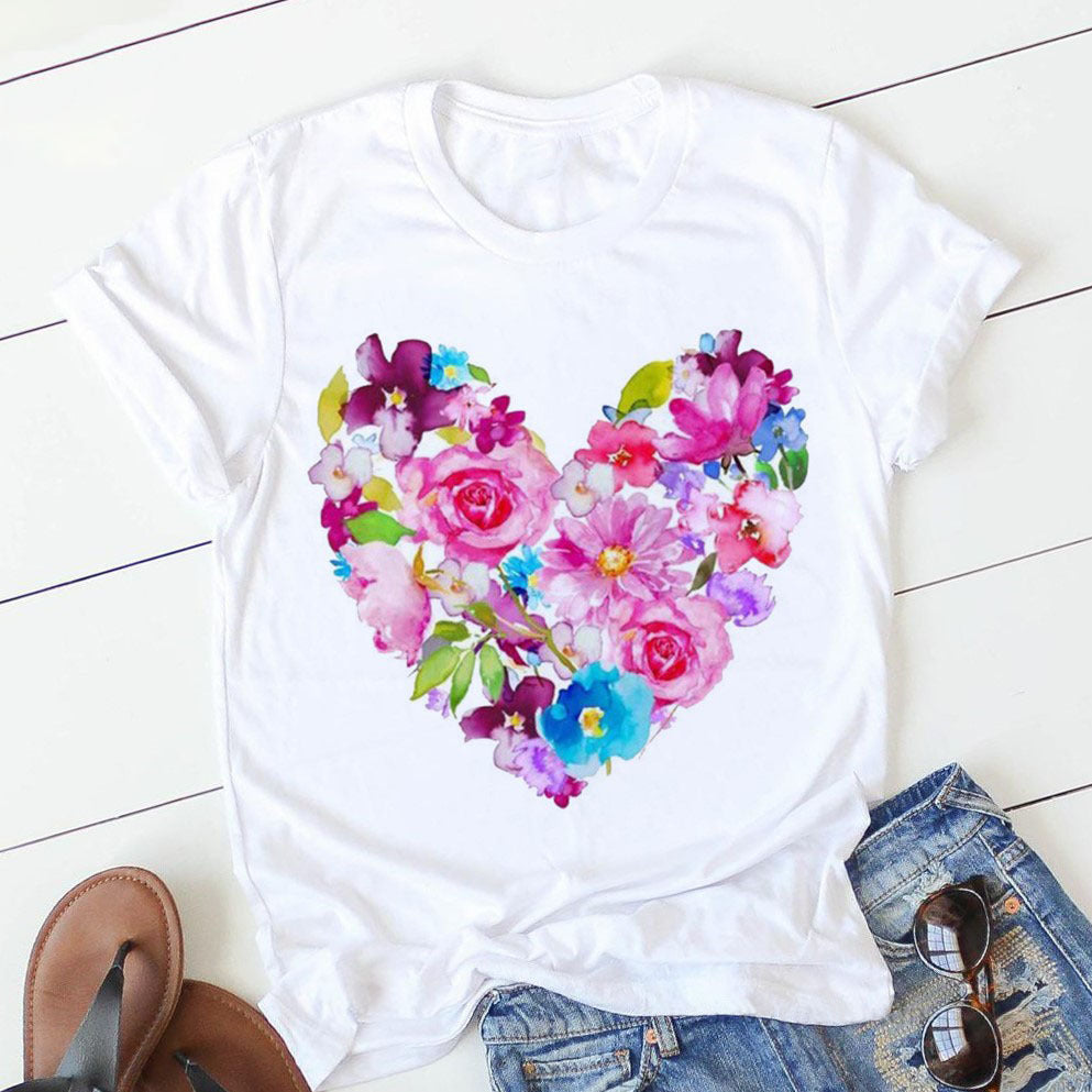 Personalized Letter Print Ladies T-shirt