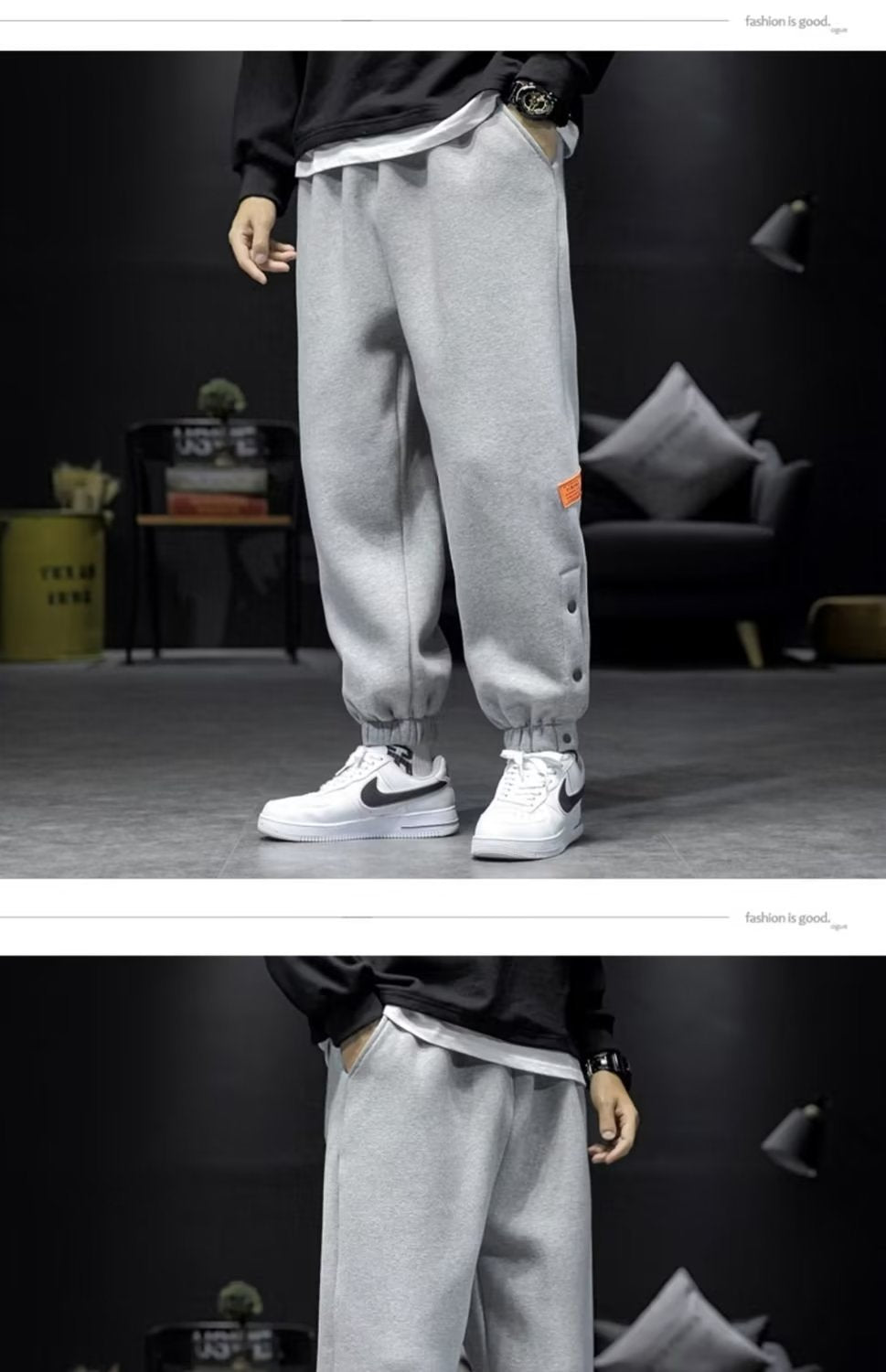 Autumn And Winter Velvet Padded Casual Pants